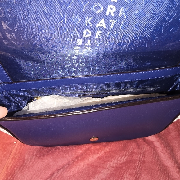 Kate Spade Davi Carleton Street blue and white leather crossbody  NWT - Picture 4 of 4